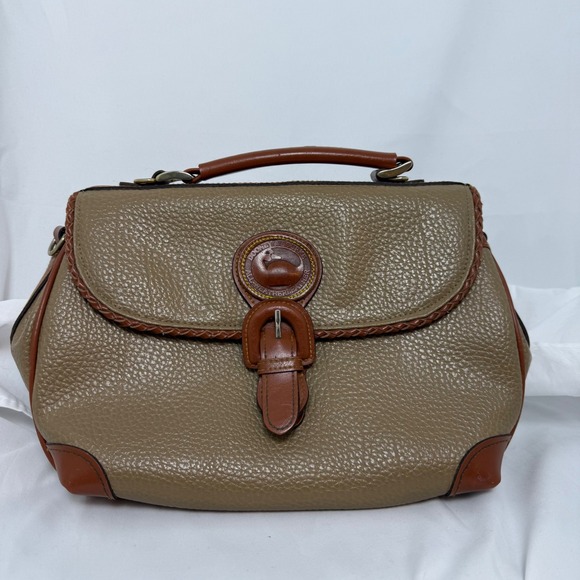 Vintage Dooney & Bourke Satchel Top Handle Pebbles Leather Purse No Straps Green - Picture 1 of 14